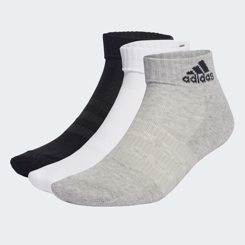 Set Tất Adidas Chính Hãng - Cushioned Sportswear Ankle Socks - Xám - Đen - Trắng | JapanSport IA3948
