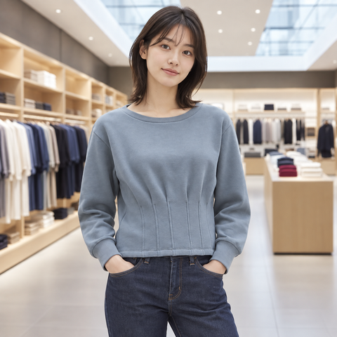 Áo Uniqlo Chính hãng - Waist tuck pullover CL - Màu Xanh | JapanSport 241-299225-67