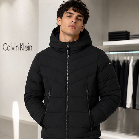 Áo Khoác Calvin Klein Chính Hãng - Hooded Stretch Jacket - Màu Đen | JapanSport CM155201 eby