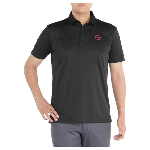 Áo Polo Golf Mizuno Chính Hãng - Jacquard Stretch - Màu Đen | JapanSport E2MAB018-09