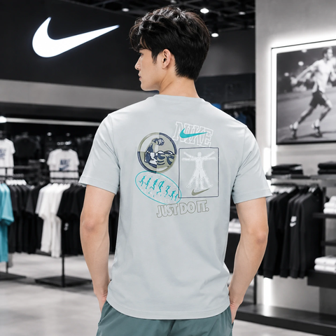 Áo Phông Nike Chính Hãng - Train Stickers - Màu Xám | JapanSport IH1954-097