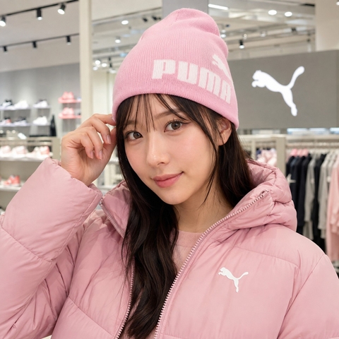 Mũ len trẻ em Puma Chính Hãng - ESS Mid Crown Cuffless Beanie Junior - Màu Hồng | JapanSport 026560-02
