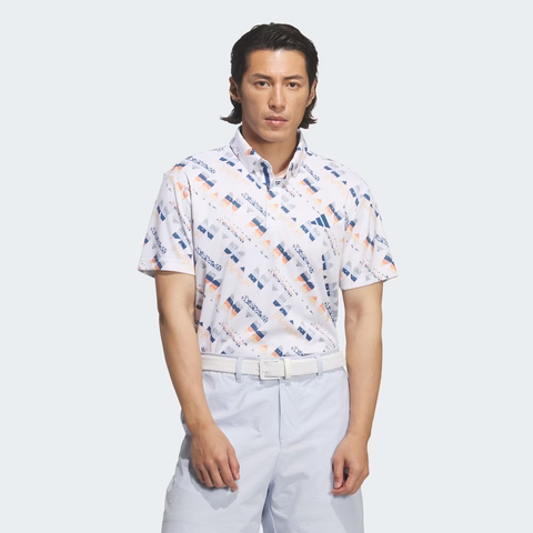 Áo Polo Adidas Nam Chính Hãng - AOP Short-Sleeve - Màu White / Multicolor | JapanSport JZ4363