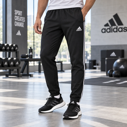 Quần Dài Nam Adidas Chính hãng - AEROREADY Essentials Regular-Fit 3-Stripes Track Suit - Đen | JapanSport GK9950