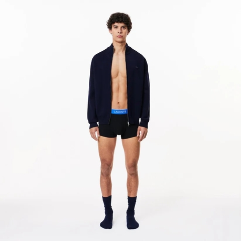 Quần Boxer Lacoste Chính hãng - 3-Pack Logo Waist Trunks - Màu Black/Blue/Green | JapanSport 5H3401-51-B68