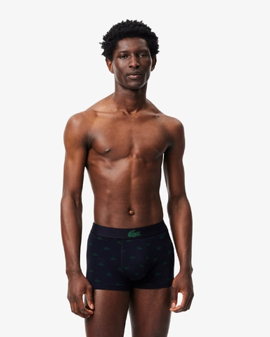 Quần Boxer Lacoste Chính hãng - 3-Pack Crocodile Print Trunks - 3 màu | JapanSport 5h5154-51-I90