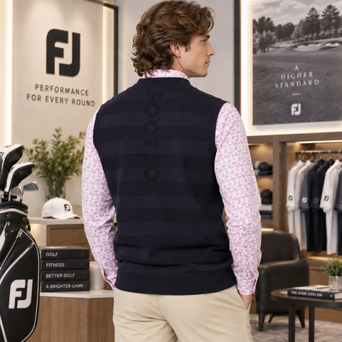 Áo Vest FOOTJOY Chính Hãng - Knit Crew Neck Vest - Màu Đen | JapanSport  38617 FJ-F25-M05