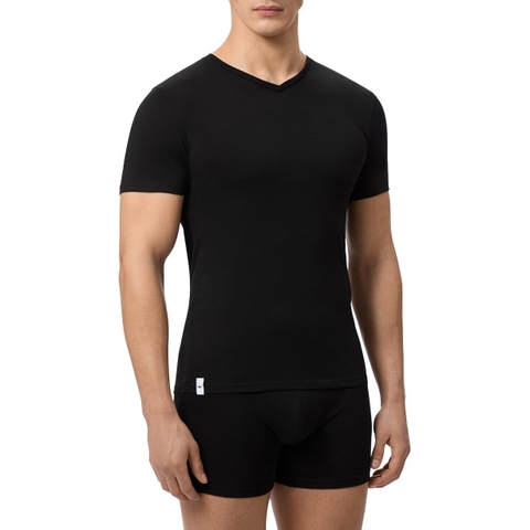 Bộ 3 áo Phông Nam Lacoste Chính Hãng - Chất thun cổ tròn bằng cotton, dáng slim fit - Đen/Trắng | JapanSport TH3374-51-BLG