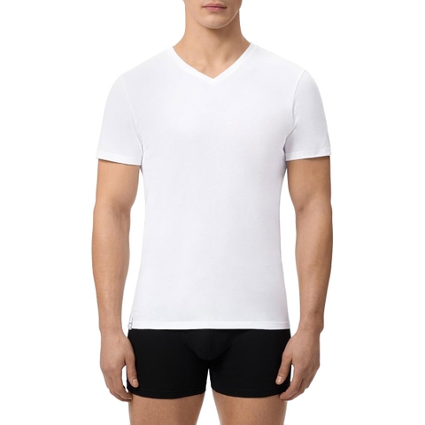 Bộ 3 áo Phông Lacoste Chính Hãng - Chất thun cổ tròn bằng cotton, dáng slim fit - Đen/Trắng | JapanSport TH3374-51-BLG