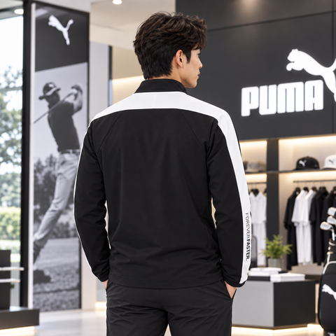 Áo Khoác Puma Chính Hãng -  PF Stretch Wind Mix FZ Jacket - Màu Đen  | JapanSport 630308-01