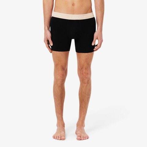 Quần Boxer Lacoste Chính hãng - 3-Pack Boxer Briefs - Màu Đen/ Be/ Nâu | JapanSport 6h1282-51-I3W