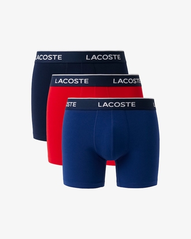 Quần Boxer Lacoste Chính hãng - Jersey Boxer Briefs 3-Pack - Màu Xanh/Đỏ | JapanSport 6H1290-51 W64