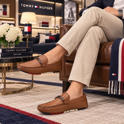Giày Tommy Hilfiger Chính Hãng - Delshler Driving Loafer - Màu Nâu | JapanSport tm DELSHLER MEDIUM BROWN 210