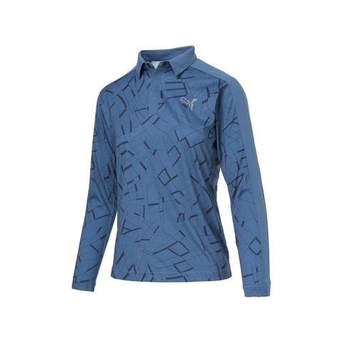 Áo Polo Puma Nữ Chính Hãng - Golf Shadow Cat Polo Shirt - Màu Xanh | JapanSport 635819-02