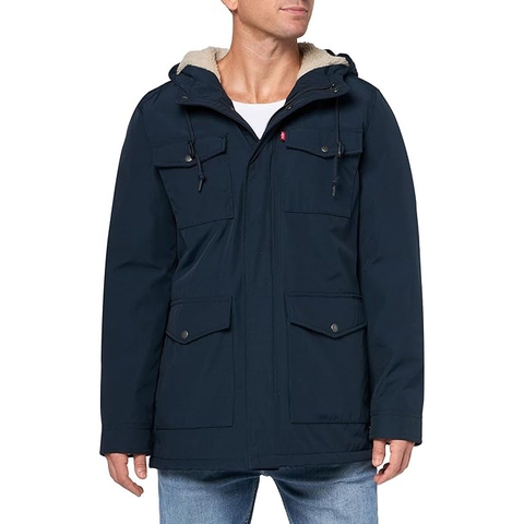 Áo Khoác Levi's Chính Hãng - Arctic Cloth Sherpa Lined Parka - Màu Navy | JapanSport LM2RP263-NVY