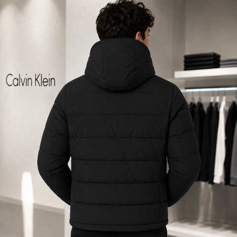 Áo Khoác Calvin Klein Chính Hãng - Hooded Stretch Jacket - Màu Đen | JapanSport CM155201 eby