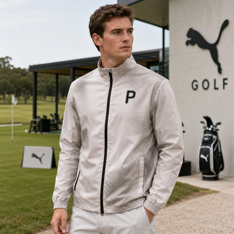 Áo Khoác Puma Chính Hãng - P Stretch Taffeta Graphic Zip Jacket - Màu Be | JapanSport 627572-02