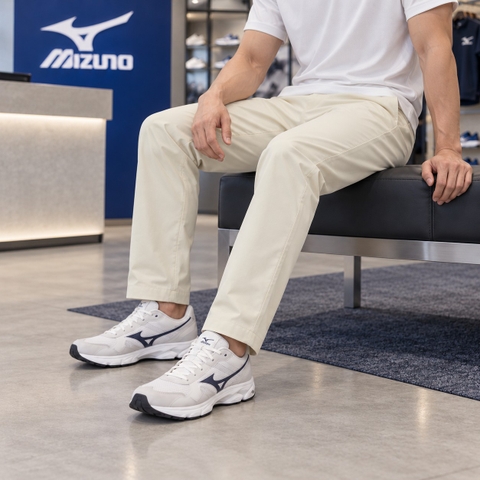 Quần Mizuno Nam Chính Hãng -  BUDDY Tech Shield Tapered Pants - Màu Cream White | JapanSport B2MFB51003