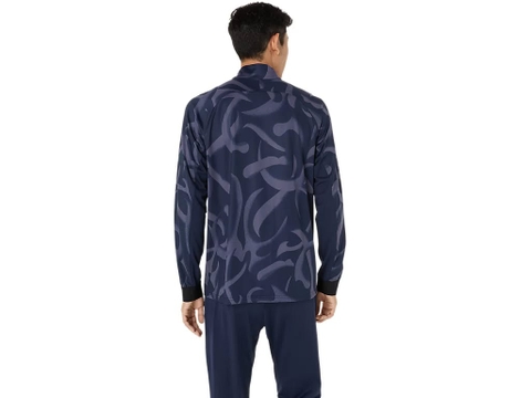 Áo Khoác Asics Chính Hãng -  Dry Graphic Stretch Knit Jacket- Màu xanh navy đậm.| JapanSport  2031E985-400
