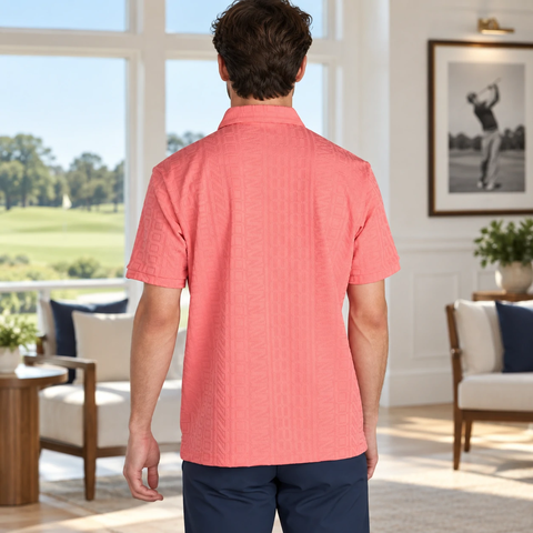 Áo Polo Mizuno Chính Hãng - Logo Jacquard Short-Sleeve Polo Shirt - Màu Hồng | JapanSport E2MACO2364