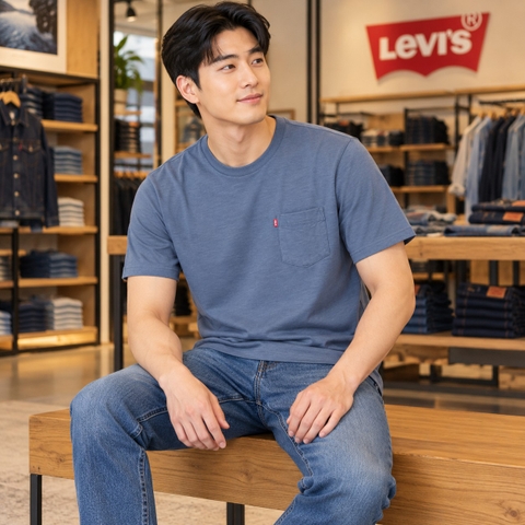 Áo Phông Levi's Chính Hãng - Classic Pocket T-Shirt- Màu Xanh | JapanSport 193420471