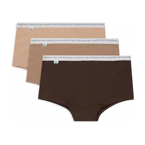 Quần Boxer Nữ Lacoste Chính hãng - Womens Cotton Stretch BoyshortsUnderwear - Màu Nâu | JapanSport 5F8881-51-I87