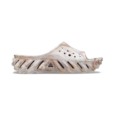 Dép Crocs Chính Hãng - Echo Marbled Slide Bone - Màu be | JapanSport 208467-2Y3