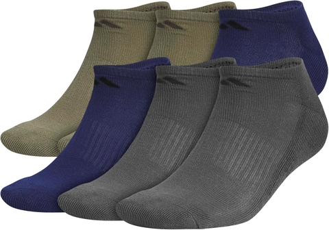 Set Tất Adidas Chính Hãng - Athletic Cushioned 6-Pack No Show Socks - Màu Olive/Xanh đậm/Xám | JapanSport 5159128A