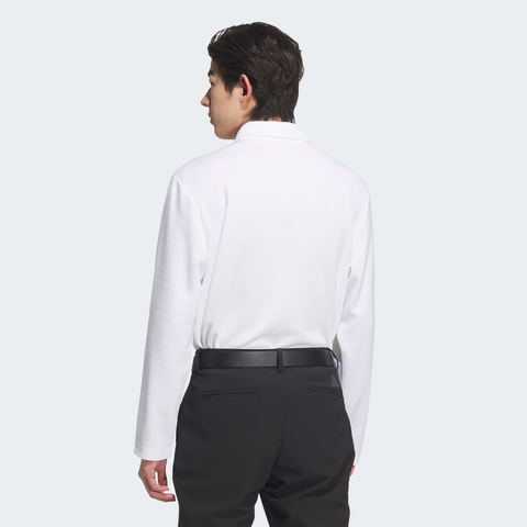 Áo Dài Tay Adidas Nam Chính Hãng - Monogram Long-Sleeve Polo Shirt -Xám Trắng | JapanSport JL7946