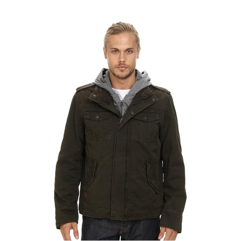 Áo Khoác Levi's Chính Hãng - Levi's® Twill Hooded Military Trucker Jacket - Màu Olive | JapanSport LM8RC364