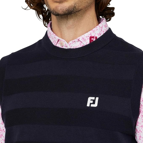 Áo Vest FOOTJOY Chính Hãng - Áo gile len golf nam cổ tròn - Màu navy | JapanSport FJ-F25-M05