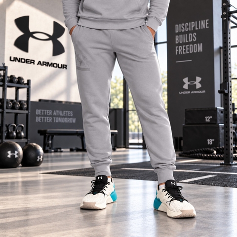 Quần Dài Under Armour Chính Hãng - Project Rock Rival Fleece - Màu Xám | JapanSport 1385936-011