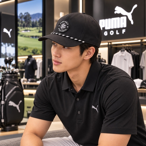 Mũ Puma Nam Chính Hãng -Pars & Stripes Rope Tech Golf Cap - Trắng | JapanSport 025241-04