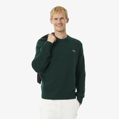 Áo Dài Tay Lacoste Chính hãng - Carded Wool Crew Neck Sweater - Màu Xanh | JapanSport  AH2916-51-YZP