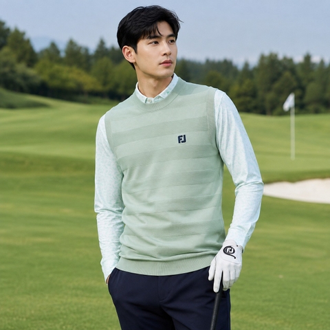 Áo Vest FOOTJOY Chính Hãng - FootJoy Knit Crew Neck Vest - Màu Xanh | JapanSport 38613 FJ-F25-M05