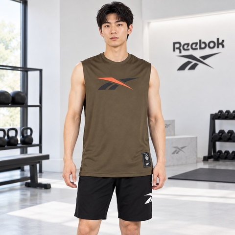 Áo Ba Lỗ Reebok Chính Hãng - Basketball Logo Men's Tank - Màu Olive | JapanSport 100242061