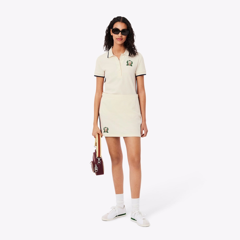 Chân Váy Lacoste Nữ Chính Hãng - Textured piqué skirt - Màu Navy | JapanSport JF0522-51-XFJ