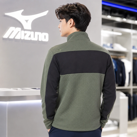 Áo Dài Tay Nam Mizuno Chính Hãng - Breath Thermo Ripple Quilt Hybrid - Nhiều Xanh | JapanSport B2MC151002