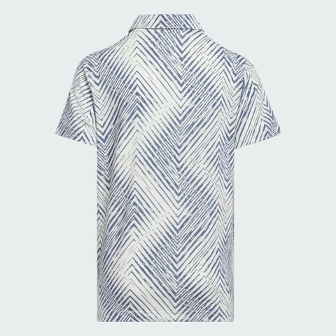 Áo Polo Adidas Trẻ em Chính Hãng - Kids Scripted Herringbone - Màu Trắng Xanh | JapanSport IM8255