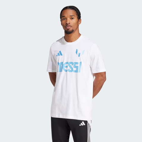 Áo Phông Adidas Nam Chính Hãng - Graphic T-shirt featuring Messi - Màu Trắng | JapanSport JJ1418