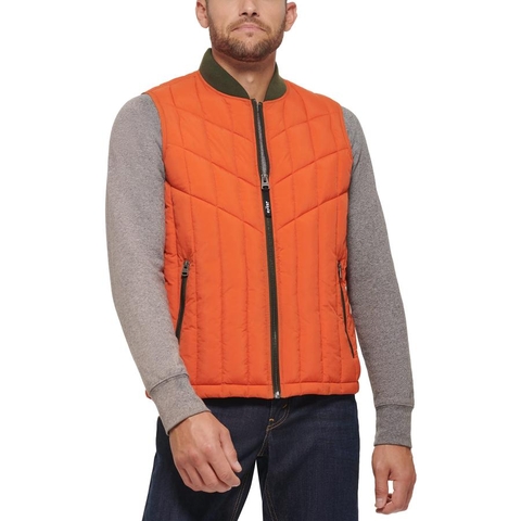 Áo Khoác Levi's Nam Chính Hãng - Quilted Utility Vest with Contrast Detailing - Màu Cam | JapanSport LM2RN393-ora