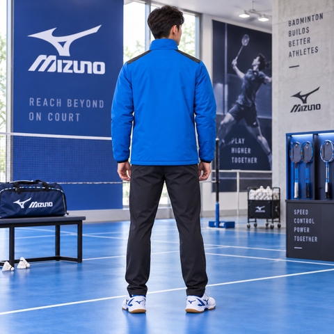 Áo Khoác Mizuno Chính Hãng - Padded warmer jacket - Màu Xanh | JapanSport  P2MEB590-25