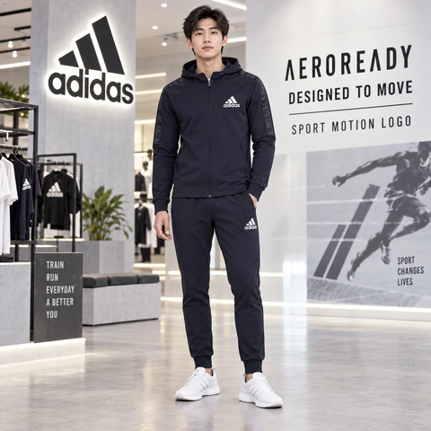 Bộ thể thao nam Adidas Chính Hãng - AEROREADY Designed To Move Sport- Màu xanh navy | JapanSport H28796+GV5301