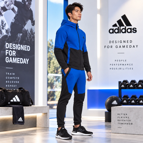 Bộ thể thao nam Adidas Chính Hãng - DESIGNED FOR GAMEDAY- Xanh/Đen | JapanSport HE9873+HE5032
