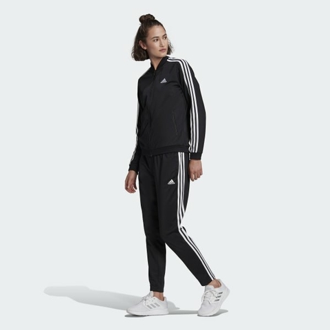 Bộ Thể Thao  Adidas Nữ Chính Hãng - Essentials 3-Stripes Track Suit - Đen | JapanSport GM5534