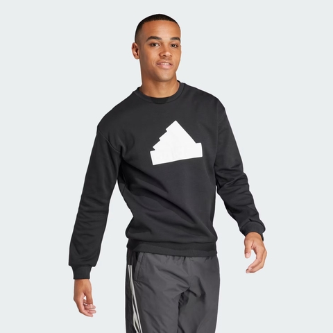 Áo dài tay Adidas Nam Chính Hãng - Future Icons Badge of Sport Crew Sweatshirt - Màu Đen | JapanSport IN3319