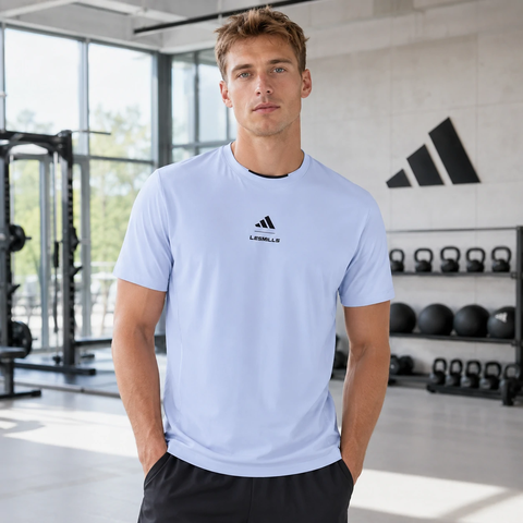 Áo Phông Adidas Nam Chính Hãng - Les Mills Graphic T-Shirt - Màu Xanh | JapanSport KD4346