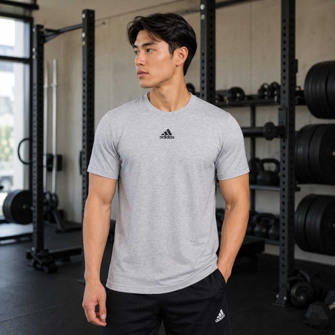 Áo Phông Adidas Nam Chính Hãng - Short Sleeve Pregame Badge of Sport Tee - Màu xám | JapanSport HT3962
