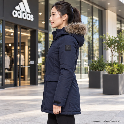Áo Khoác Nữ Adidas Chính Hãng - PARKA XPLORIC - Navy | JapanSport - CY8608