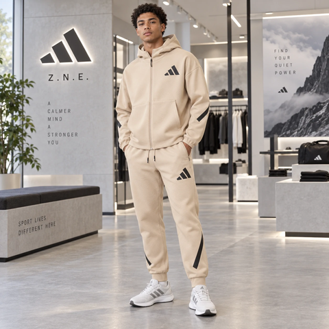 Bộ thể thao nam Adidas Nam Chính Hãng - Z.N.E. Aurora Ivy - Màu be | JapanSport JE7539+JF2445